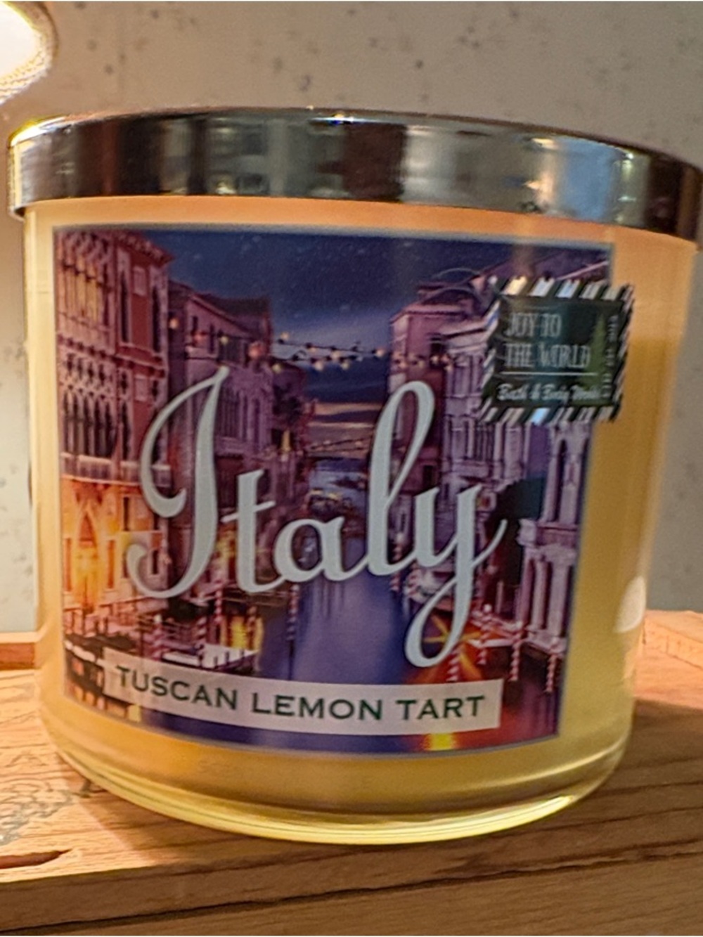 Italy Tuscan Lemon Tart 3 Wick Candle Bath And Body Works Glitter Lid